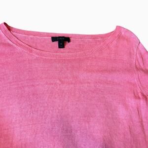 J.Crew Women's Pink 100% Linen Lightweight Knit Sweater Size XS Oversized